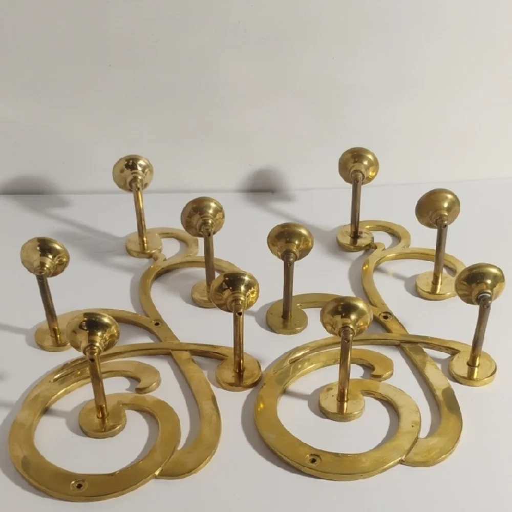 Vintage 1983 Sarheid LTD Brass Wall Hanging Candle Holders Scones Made In Korea